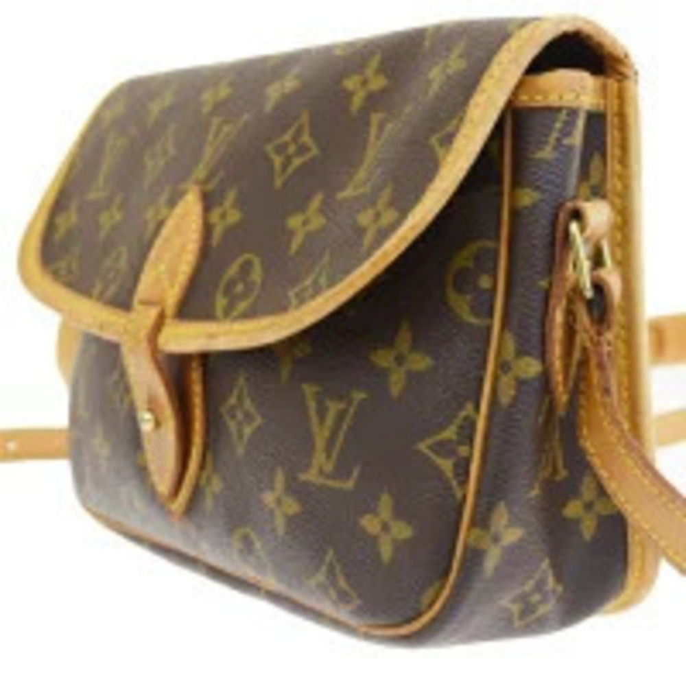 Louis Vuitton Bag Shoulder Leather Monogram Gibeciere Brown